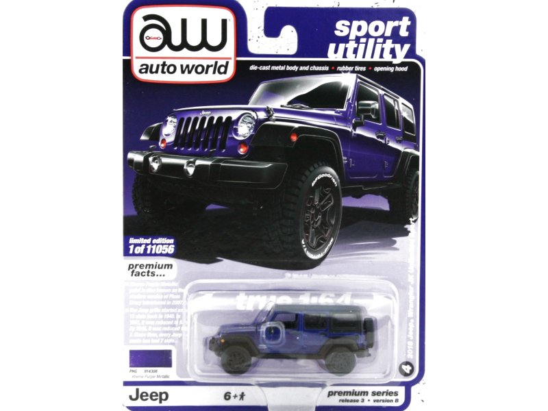 JEEP Wrangler JK Unlimited Sport - 2018 - darkblue - Auto World 1:64