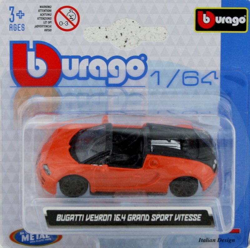 BUGATTI Veyron 16.4 Grand Sport Vitesse - orange - Bburago 1:64