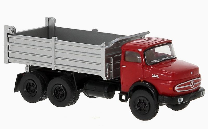 MB Mercedes Benz LAK 2624 Kipper - red / silver - Brekina 1:87