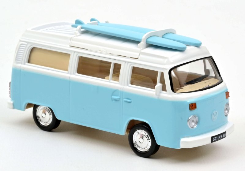 VW Volkswagen T2b Bus - Camper - 1973 - blue / white - Norev 1:43