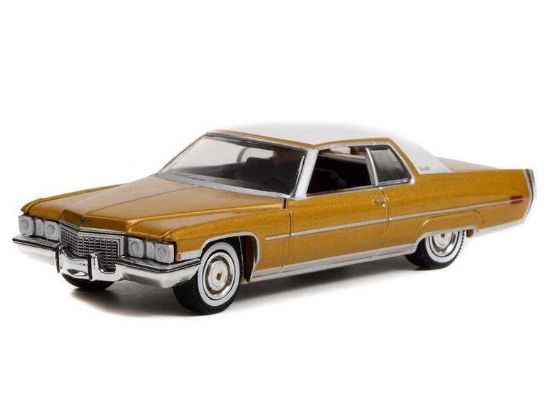 CADILLAC Coupe deVille - 1972 - gold / weiss - Greenlight 1:64