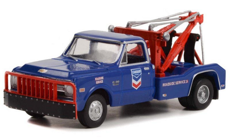 CHEVROLET C-30 Dually Wrecker - Standart Oil - 1969 - blue - Greenlight 1:64