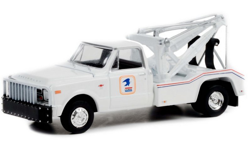 CHEVROLET C-30 Dually Wrecker - USPS - 1968 - white - Greenlight 1:64