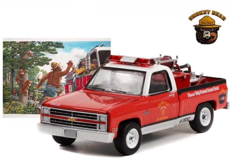 CHEVROLET C-20 - Smokey Bear - 1984 - Firetruck - Greenlight 1:64