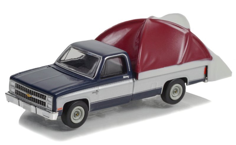 CHEVROLET C-10 Silverado + Truck bed tent - 1982 - blue - Greenlight 1:64