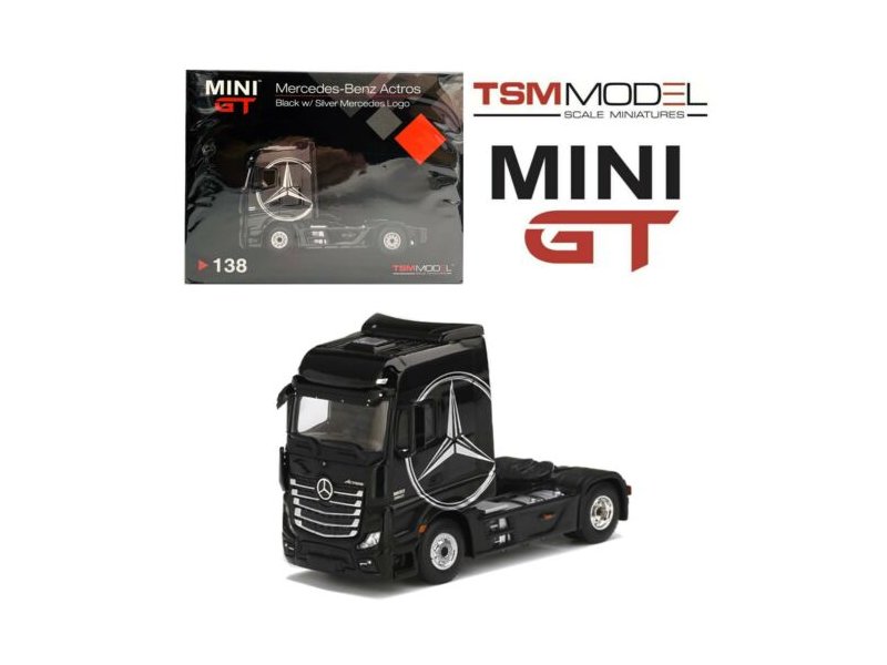 MB Mercedes Benz Actros - black - Mini GT 1:64