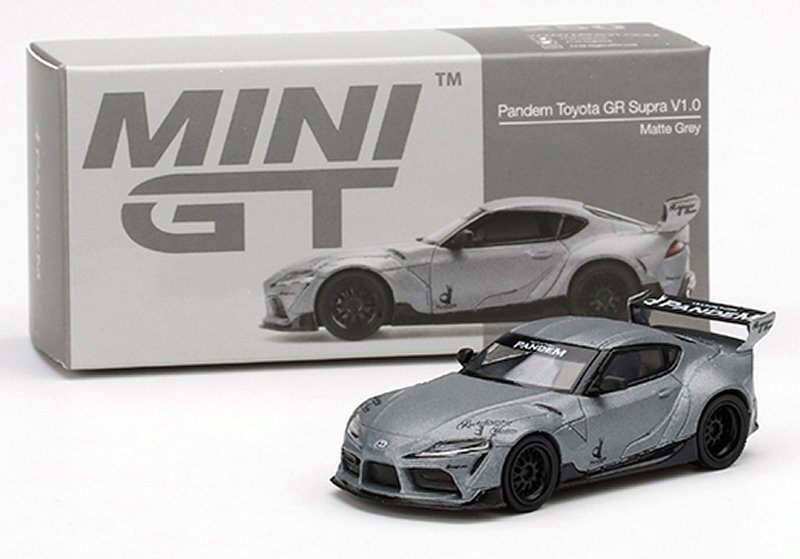 TOYOTA Pandem GR Supra V1.0 - matte grey - Mini GT 1:64