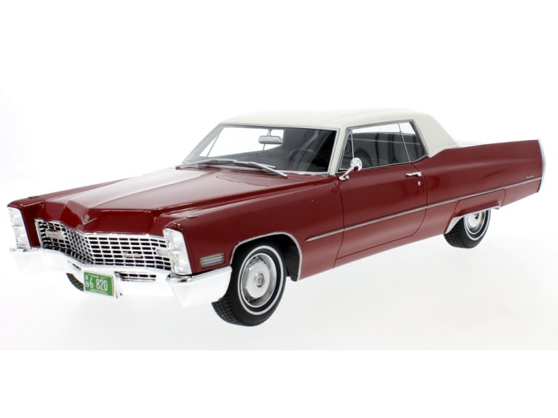 CADILLAC DeVille Coupe - 1967 - red / white - BoS 1:18