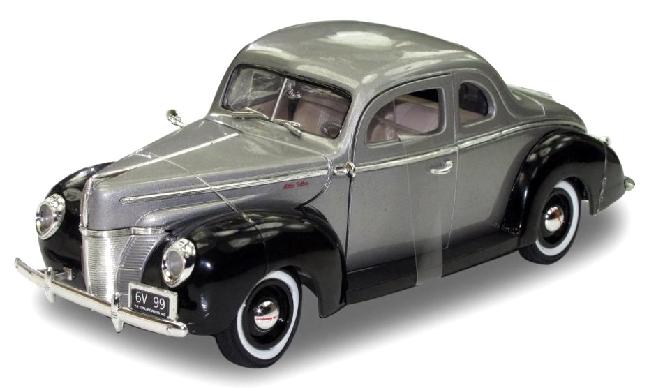 FORD DeLuxe Coupe - 1940 - black / silver - MotorMax 1:18