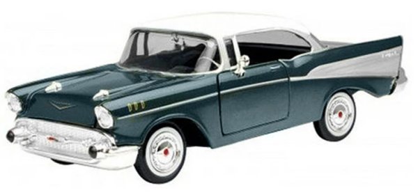 CHEVROLET Bel Air - 1957 - greenmetallic / white - MotorMax 1:24