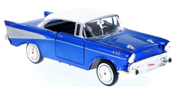 CHEVROLET Bel Air - 1957 - bluemetallic / white - MotorMax 1:24
