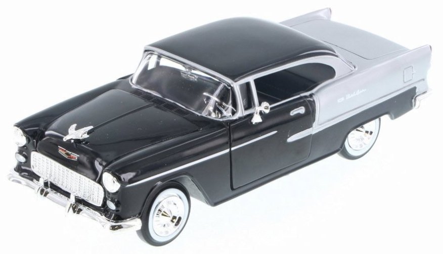 CHEVROLET Bel Air - 1955 - black / silver - MotorMax 1:24