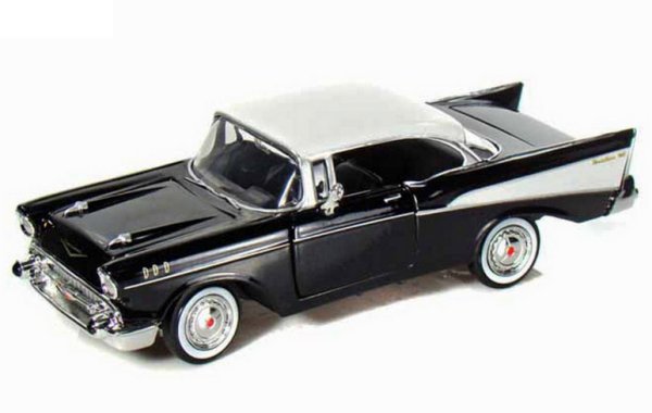 CHEVROLET Bel Air - 1957 - black / white - MotorMax 1:24