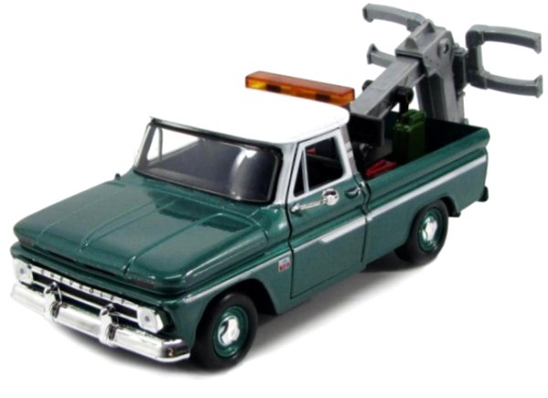CHEVROLET C-10 Fleetside - Wrecker - 1966 - greenmetallic - MotorMax 1:24