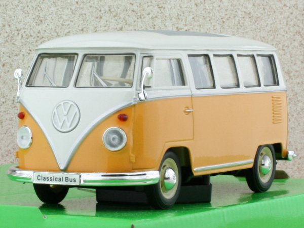 VW Volkswagen T1 Bus - 1963 - darkyellow - WELLY 1:24