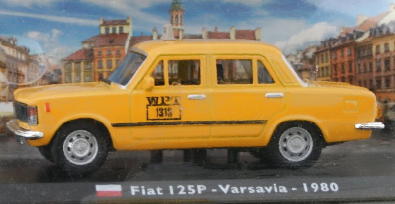 FIAT 125P - Varsavia - 1980 - Taxi Cab - Atlas 1:43
