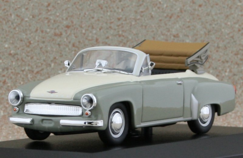 WARTBURG 311 Cabrio - 1958 - grey / white - Maxichamps 1:43