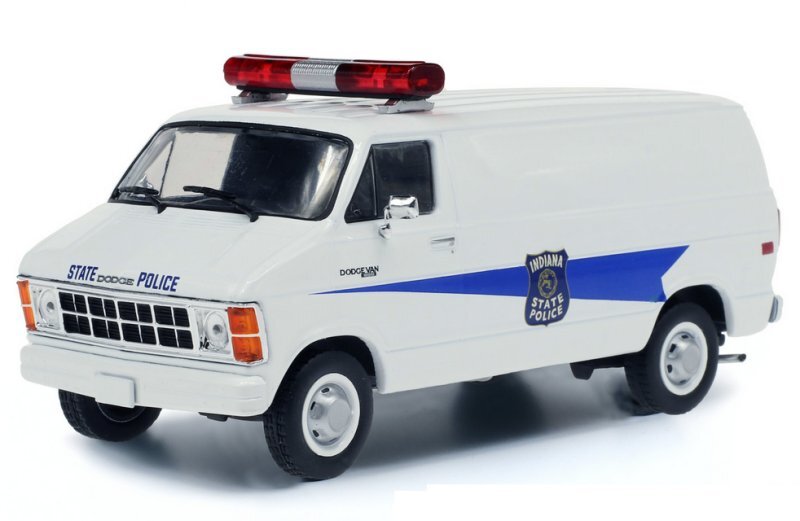 DODGE Ram B250 Van - 1980 - Indiana State Police - Greenlight 1:43