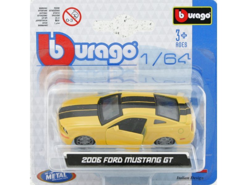 FORD Mustang GT - 2006 - yellow / black - Bburago 1:64