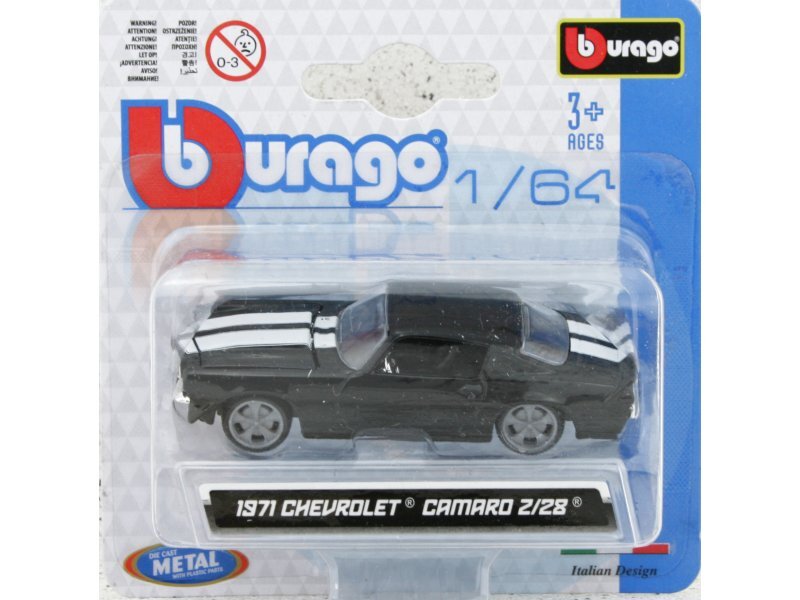 CHEVROLET Camaro Z/28 - 1971 - black / white - Bburago 1:64