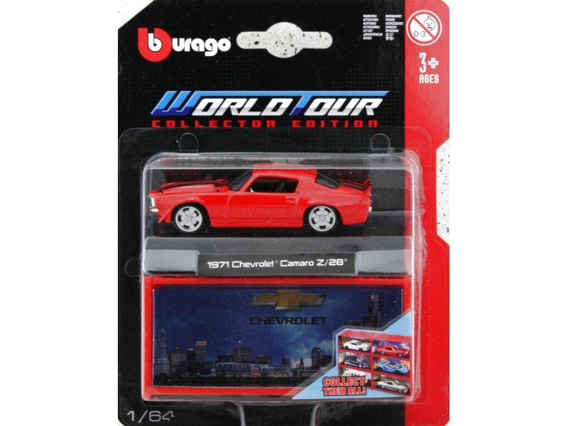 CHEVROLET Camaro Z/28 - 1971 - red / black - Bburago 1:64