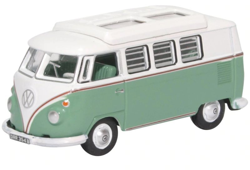 VW Volkswagen T1 Bus - Camper - turquoise / white - Oxford 1:76