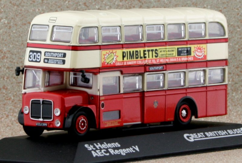 ST Helens AeC Regent V - red / cream - Atlas 1:76