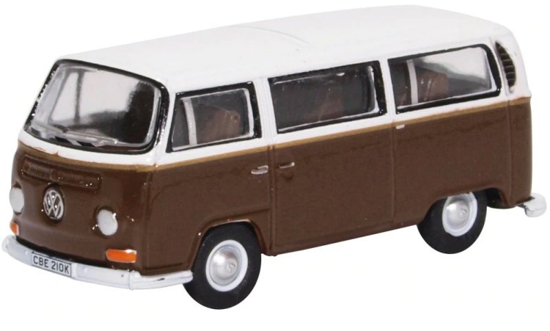 VW Volkswagen T2 Bus - Bay Window - brown / white - Oxford 1:76