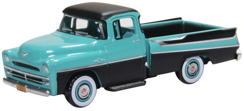 DODGE D100 Stepside Pick up - 1957 - turquoise / black - Oxford 1:87