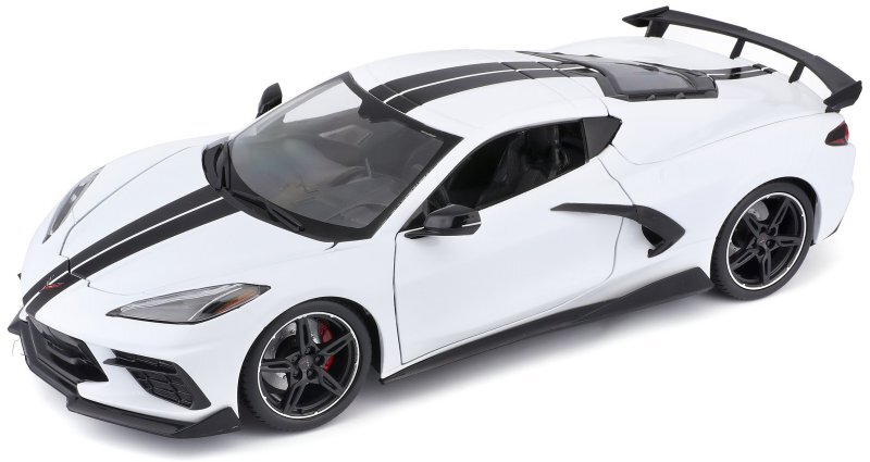 CHEVROLET Corvette Stingray / High Wing - 2020 - white / black - Maisto 1:18