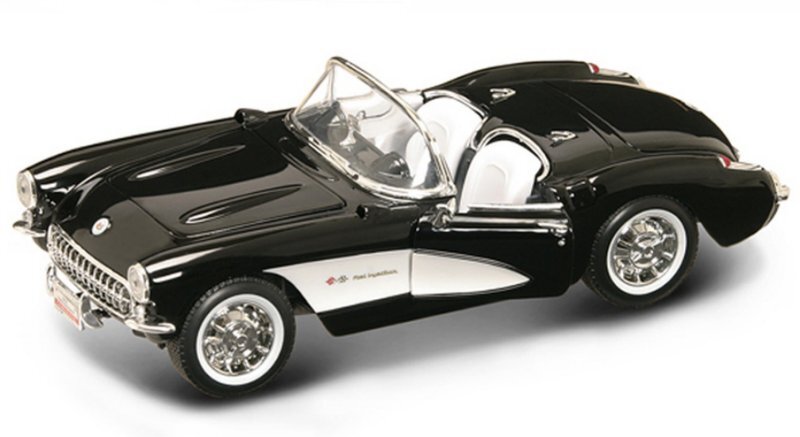 CHEVROLET Corvette - 1957 - black / white - Lucky Die Cast 1:18