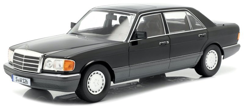 MB Mercedes Benz 560 SEL - W126 - 1985 - black / grey - iScale 1:18