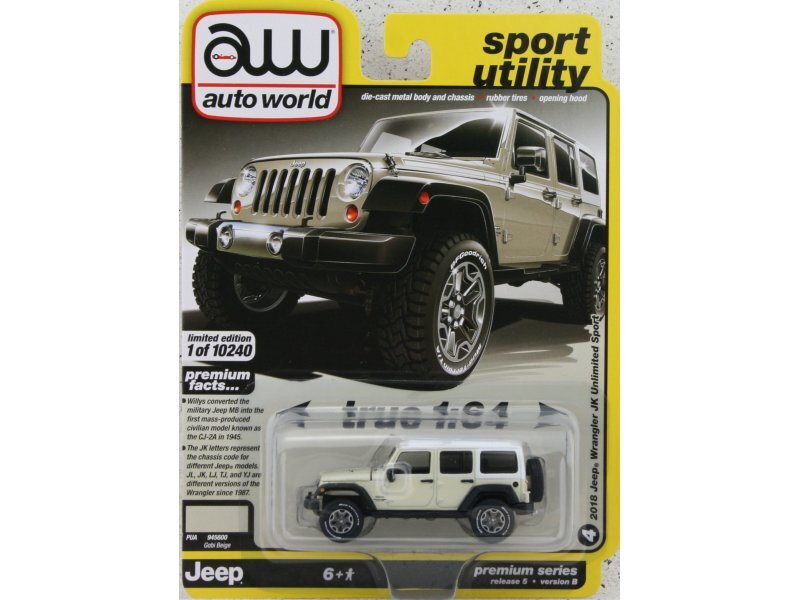 JEEP Wrangler JK Unlimited Sport - 2018 - beige - Auto World 1:64