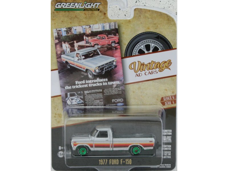 FORD F-150 - 1977 - silver / green chase - Greenlight 1:64