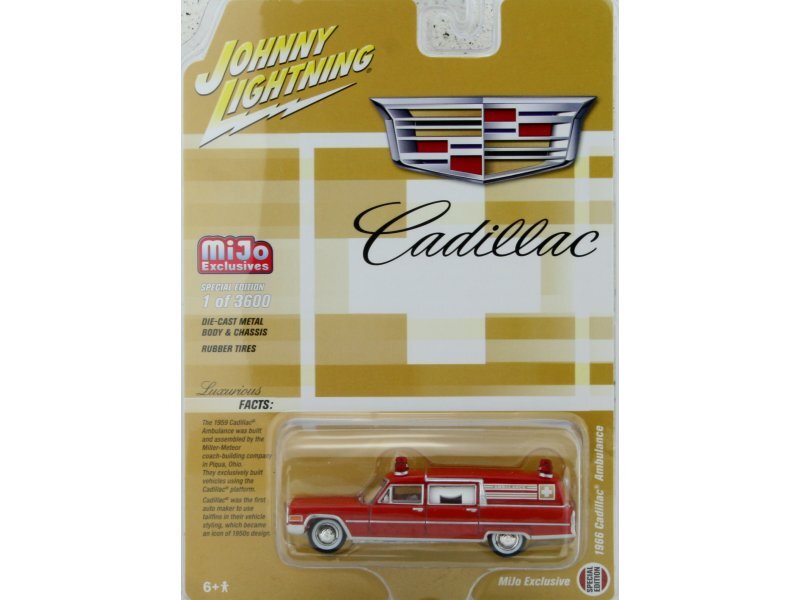 CADILLAC Ambulance - 1966 - red - Johnny Lightning 1:64