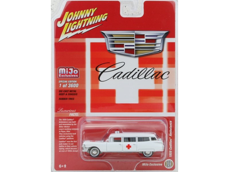 CADILLAC Ambulance - 1959 - white - Johnny Lightning 1:64