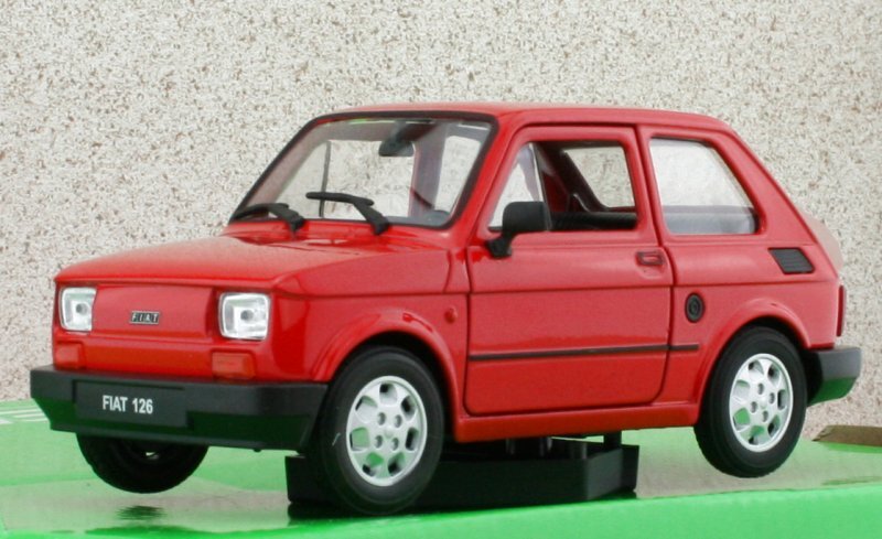 FIAT 126 - red - WELLY 1:21
