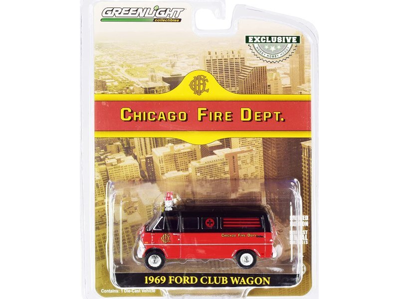 FORD Club Wagon - 1969 - Chicago Fire Dept. - Greenlight 1:64