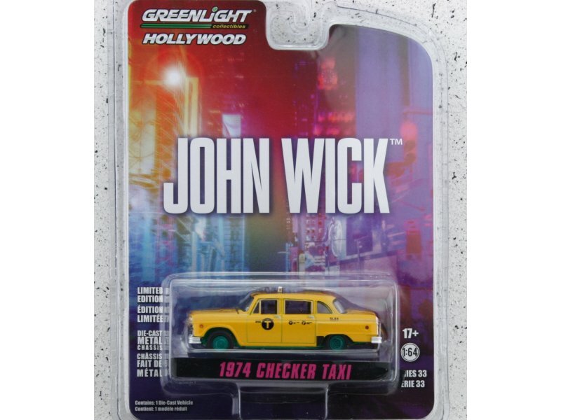 CHECKER A11 - Taxi - John Wick - 1974 - Chase Car - Greenlight 1:64